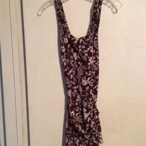 Brown & White side tie maxi dress